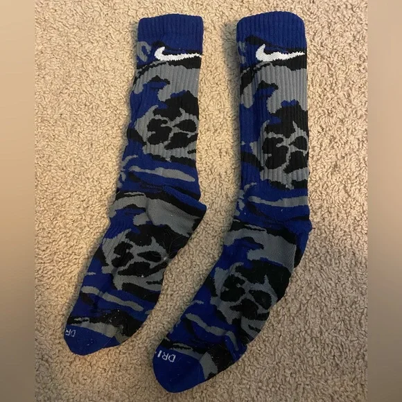 Nike Underwear Socks Nike Blue Camo Athletic Socks Poshmark
